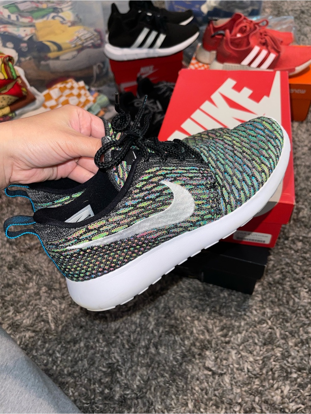 Nike Roshe Run Multicolor Flyknit Womens 7.5